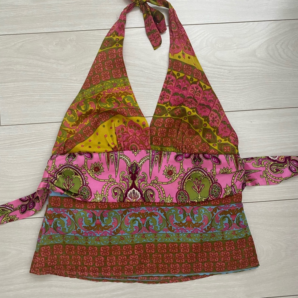 Mixed Print Halter Top - image 1